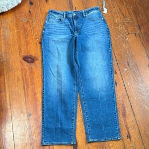 NWT Talbots High Waist Relaxed Jeans Size 12 Straight Leg Stretch